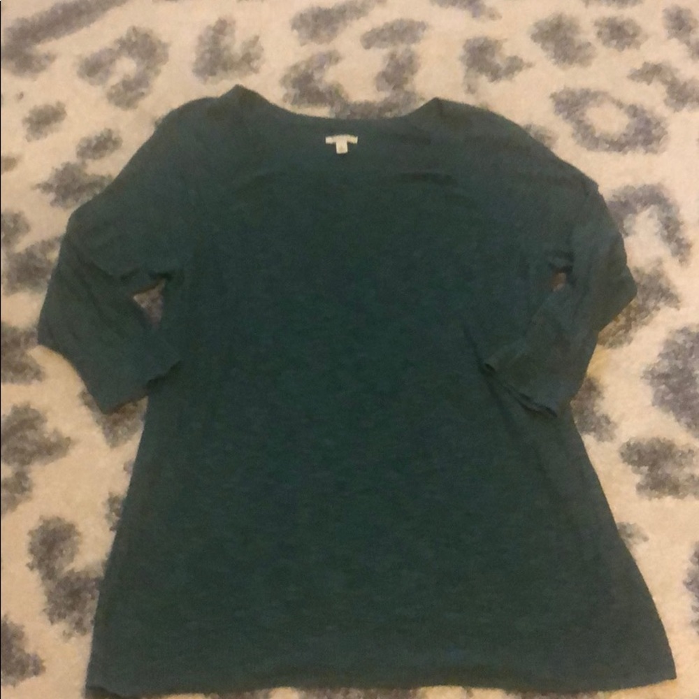 Sonoma life + style green 3/4 sleeve sweater sz L